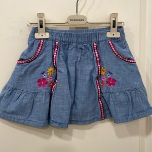 Gymboree skort chambray embroidered with pink detail and pk shorts